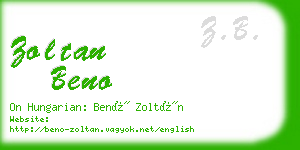 zoltan beno business card